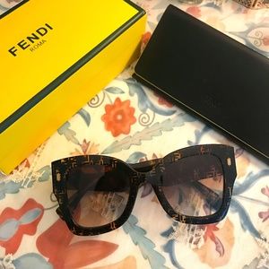 Fendi Roma -- FF Havana acetate sunglasses